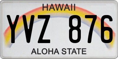 HI license plate YVZ876