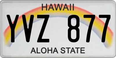 HI license plate YVZ877