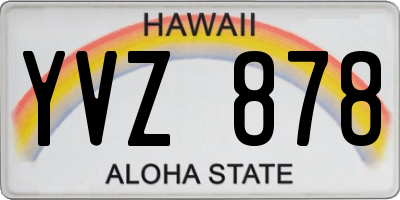 HI license plate YVZ878