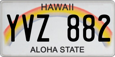 HI license plate YVZ882