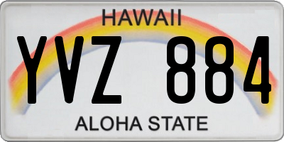 HI license plate YVZ884