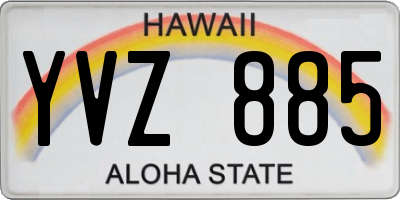 HI license plate YVZ885