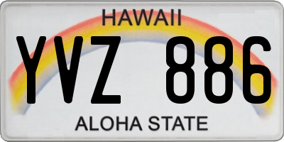 HI license plate YVZ886