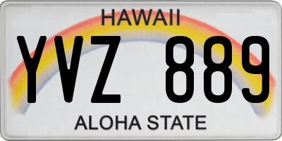 HI license plate YVZ889