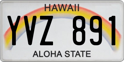 HI license plate YVZ891