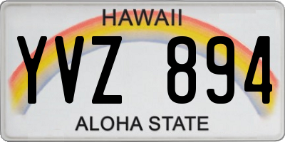 HI license plate YVZ894