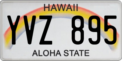 HI license plate YVZ895