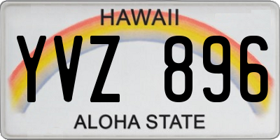 HI license plate YVZ896