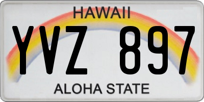HI license plate YVZ897