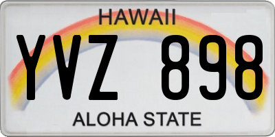 HI license plate YVZ898