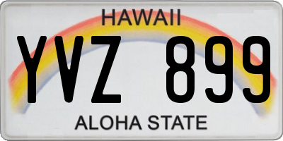 HI license plate YVZ899