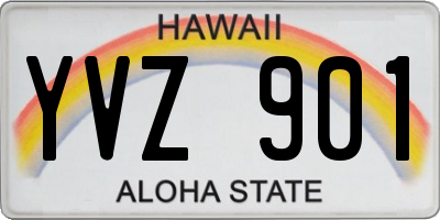 HI license plate YVZ901