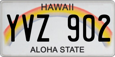 HI license plate YVZ902