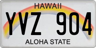 HI license plate YVZ904