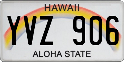HI license plate YVZ906