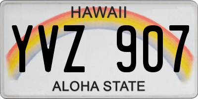 HI license plate YVZ907