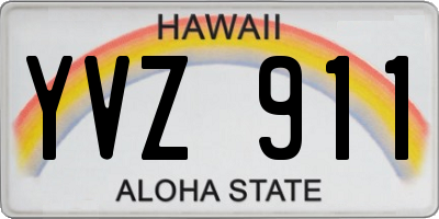 HI license plate YVZ911