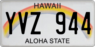 HI license plate YVZ944
