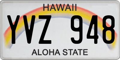 HI license plate YVZ948