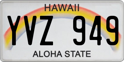 HI license plate YVZ949