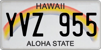 HI license plate YVZ955