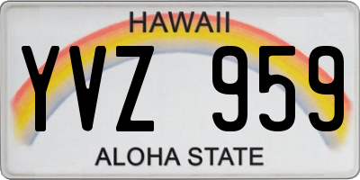 HI license plate YVZ959