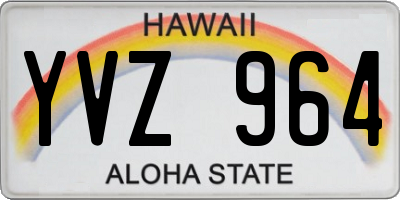 HI license plate YVZ964