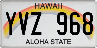 HI license plate YVZ968