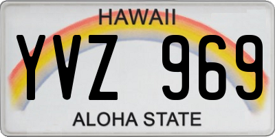 HI license plate YVZ969