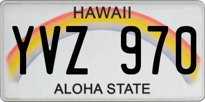 HI license plate YVZ970