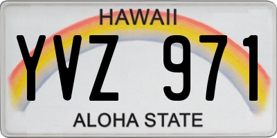 HI license plate YVZ971