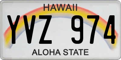 HI license plate YVZ974