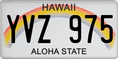 HI license plate YVZ975