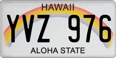 HI license plate YVZ976