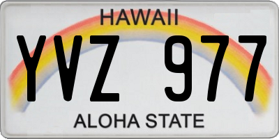 HI license plate YVZ977