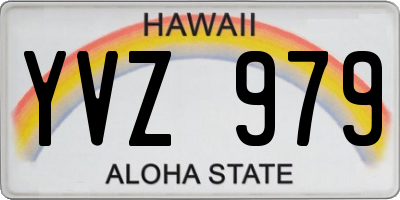 HI license plate YVZ979
