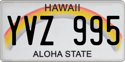HI license plate YVZ995