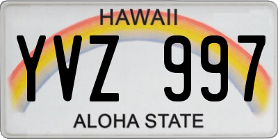 HI license plate YVZ997