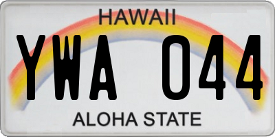 HI license plate YWA044