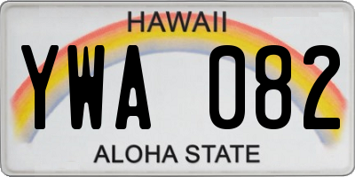 HI license plate YWA082