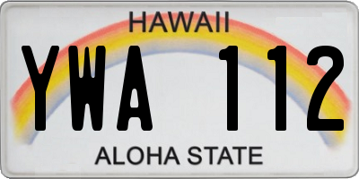 HI license plate YWA112