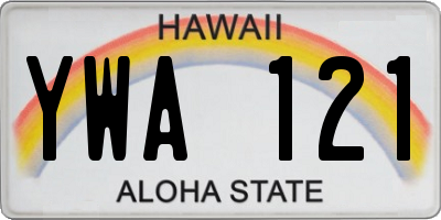 HI license plate YWA121