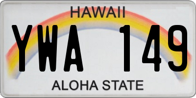 HI license plate YWA149