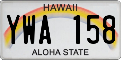 HI license plate YWA158