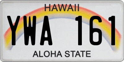 HI license plate YWA161