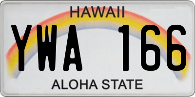 HI license plate YWA166