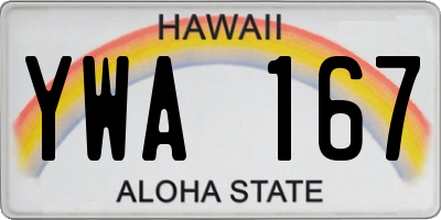 HI license plate YWA167