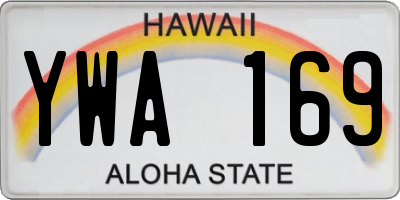 HI license plate YWA169