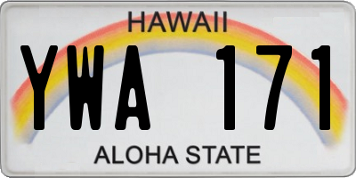 HI license plate YWA171