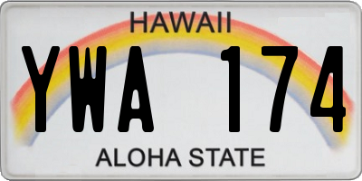 HI license plate YWA174